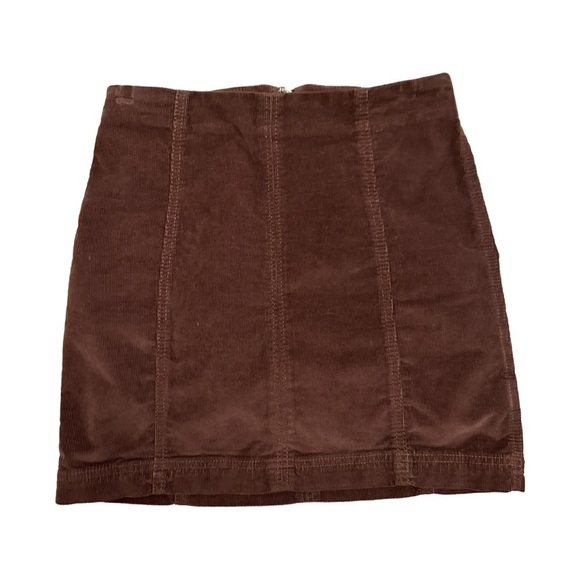 Free People Dresses & Skirts - Women’s Free People brown corduroy quarter zip mini skirt size 4